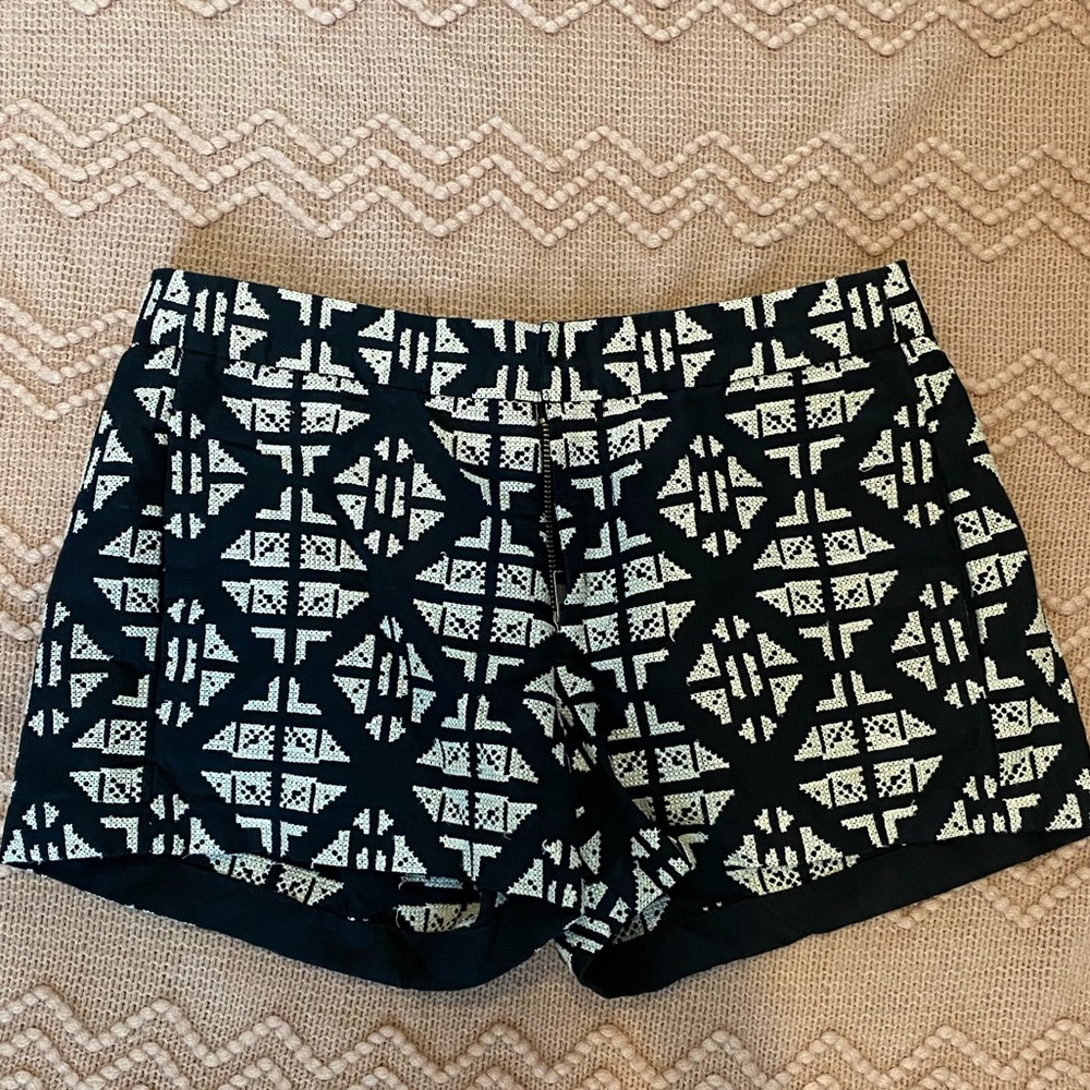 Lucky Brand black shorts with white embroidery. Size 0